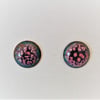 Small stud earrings in pink and purple 194