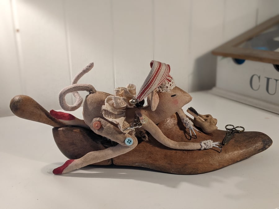 The little shoe maker hand made soft sculpture