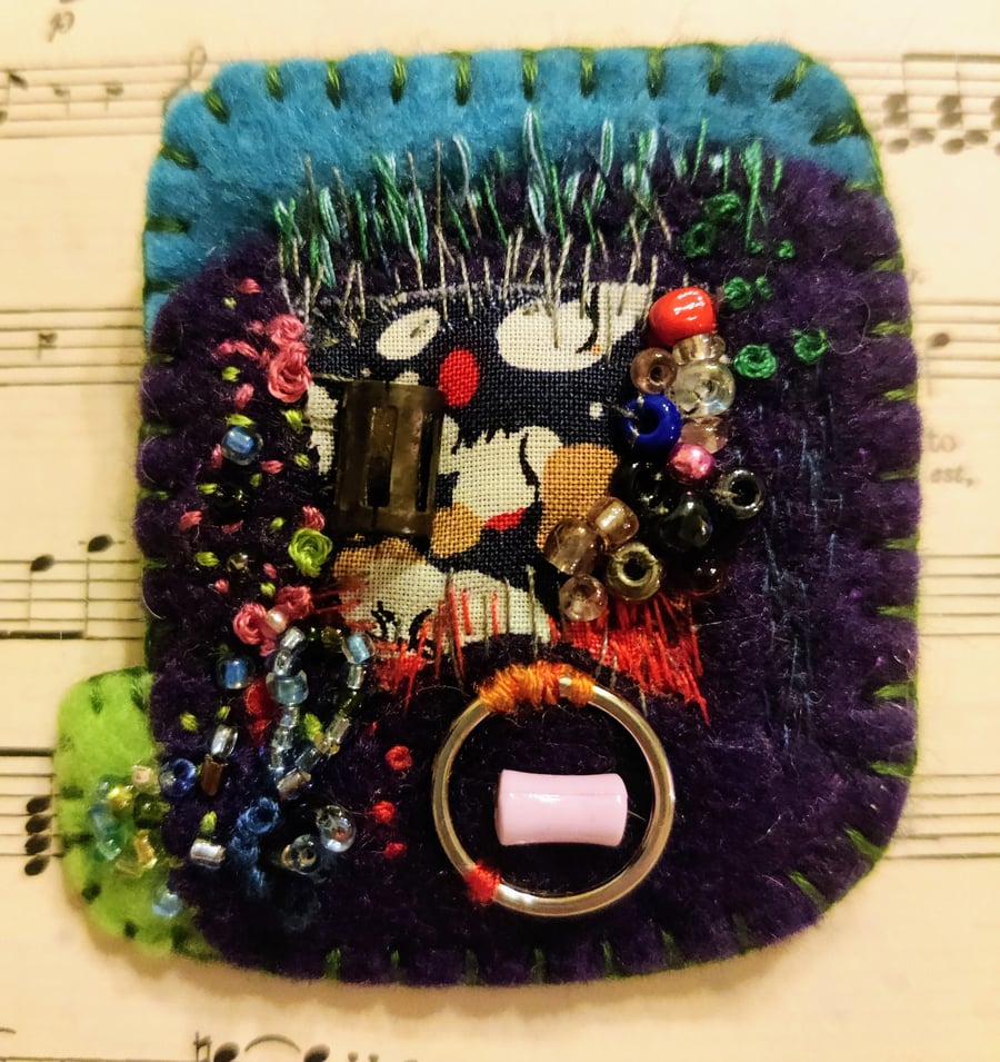 Felt Embroidered Brooch