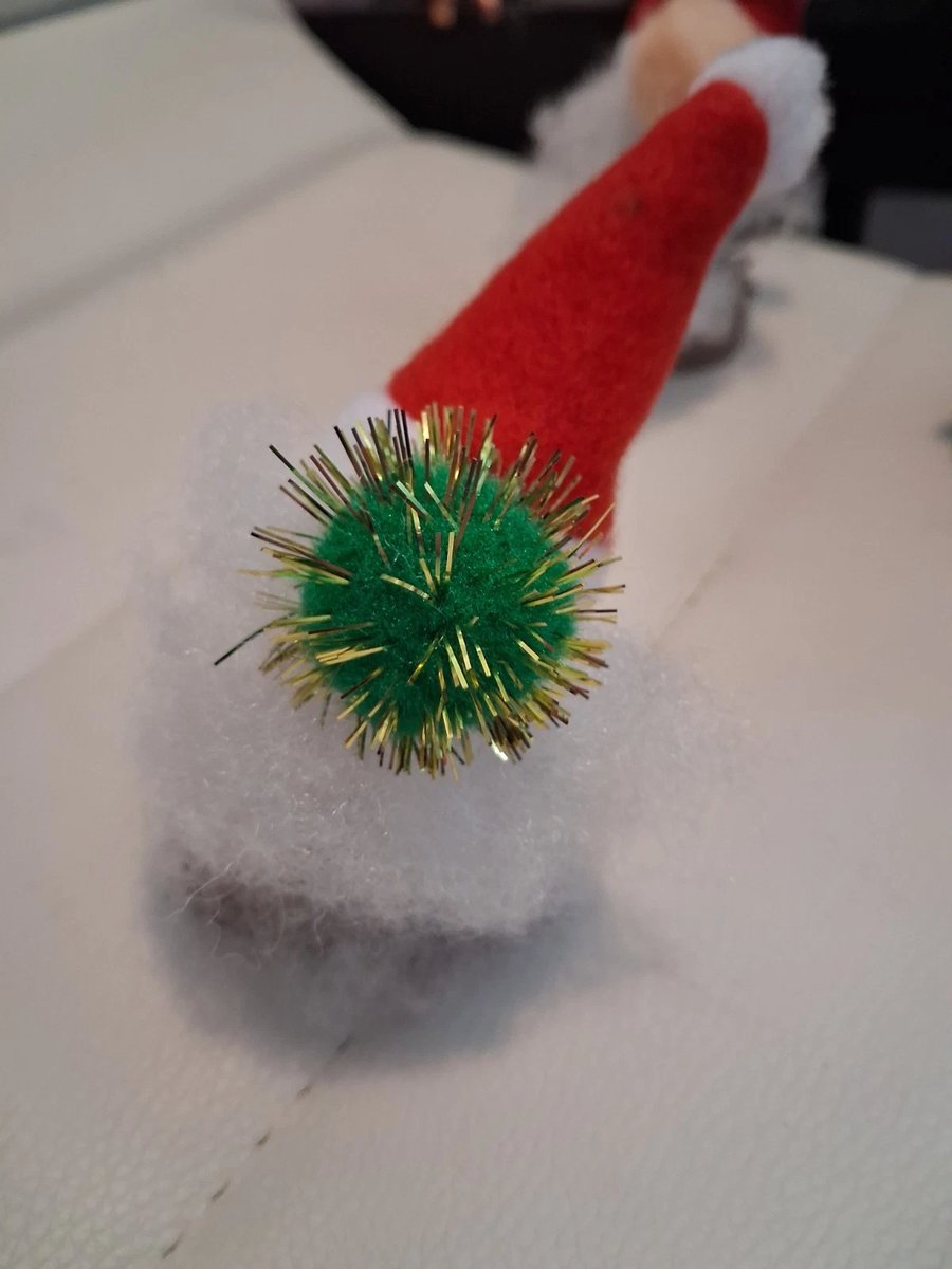 Pine Cone Christmas Gonk decoration with Green sparkly Nose