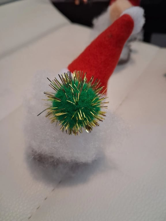 Pine Cone Christmas Gonk decoration with Green sparkly Nose