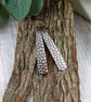 Copper Earrings, Dotty Patterned Bar Droppers with Niobium Ear Wires - Image 9