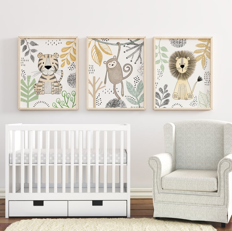 Safari Animals Print Set of 6 - Folksy