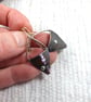 Earrings, Sterling Silver and Copper Triangle Floral Droppers - Image 3