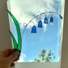 Stained Glass Bluebell Suncatcher - Handmade Hanging Decoration Blue