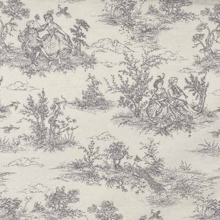 Toile de Jouy Table Runner 135 x 30cm. Cotton  Grey
