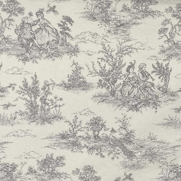 Toile de Jouy Table Runner 135 x 30cm. Cotton  Grey