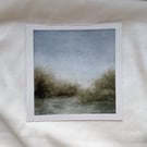 river landscape original watercolour small painting