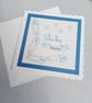 New Baby Card for a Baby Boy in Blue and Silver - Image 2