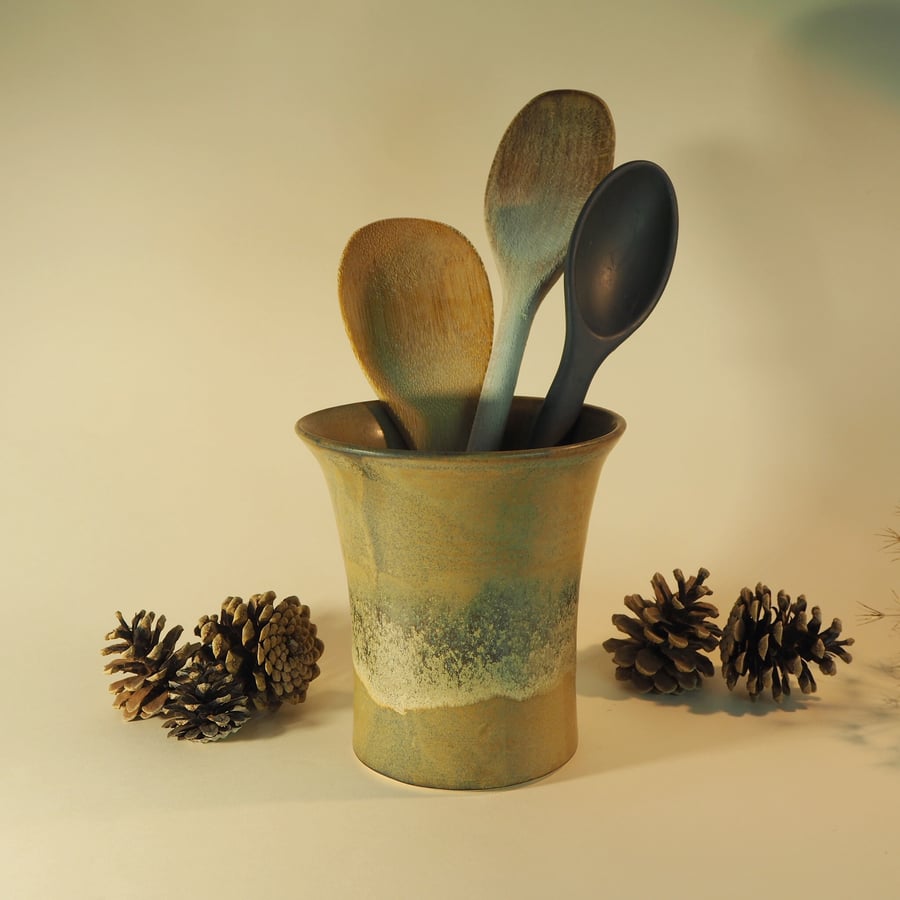 Handmade Ceramic Matt Brown Vase with decorative pattern