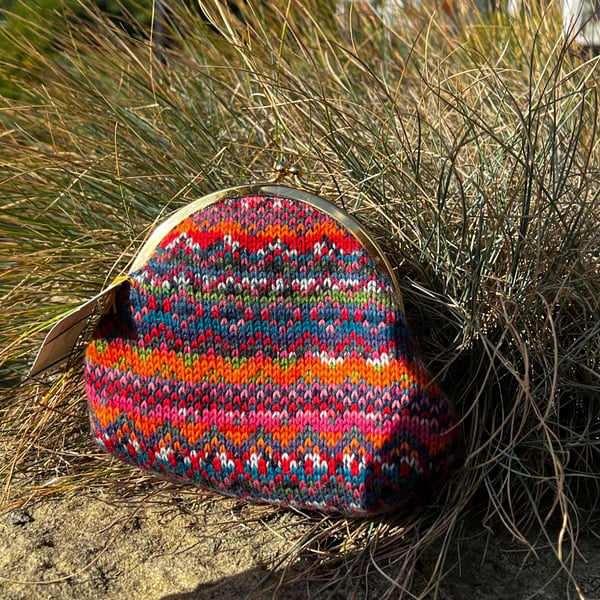 Fairisle knitted purse super seconds festival