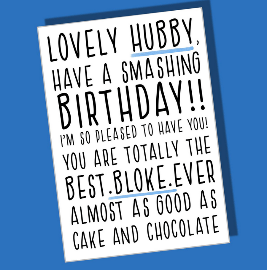 Funny Birthday Card, Husband card, Hubby birthday, Card for him