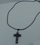 Black cross pendant necklace - Image 3