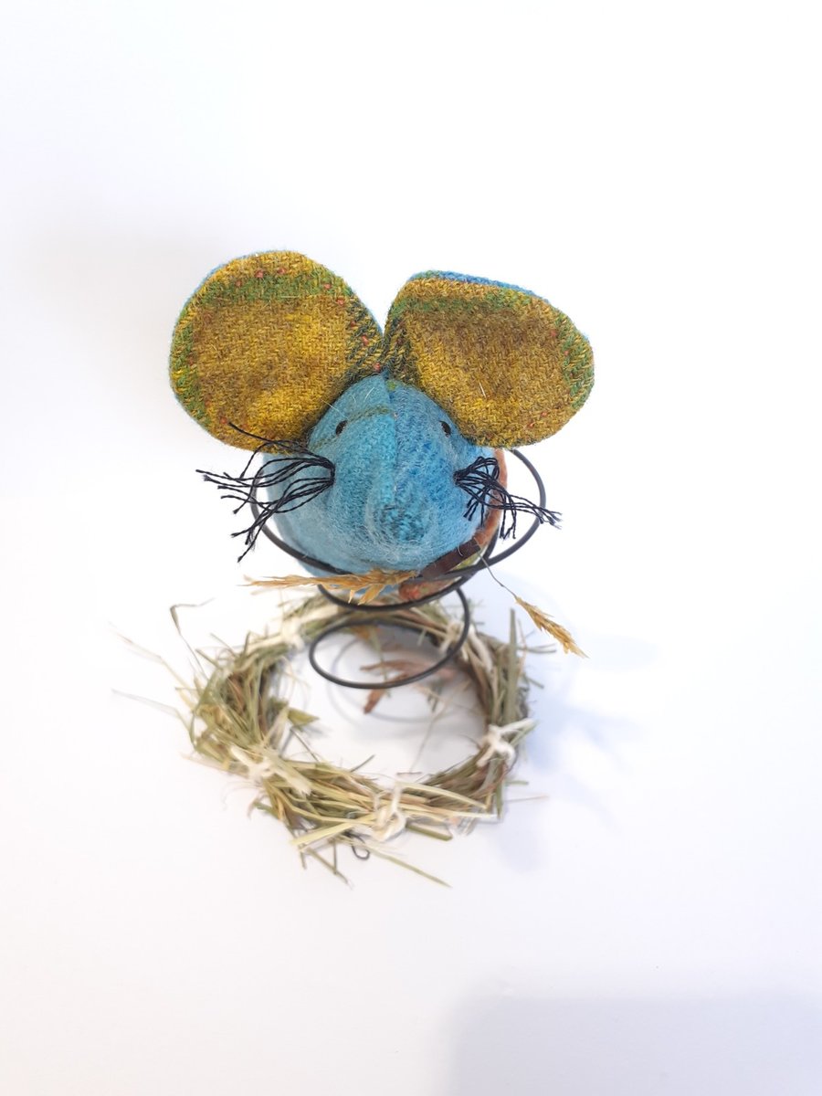SCOTTISH TWEED MOUSE BED SPRING ORNAMENT