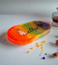 Handmade Resin Personalised Rainbow Trinket Tray  –  Custom Name Gift - Image 4