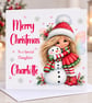Personalised Fairy Christmas Card, Custom Name & Relation Card