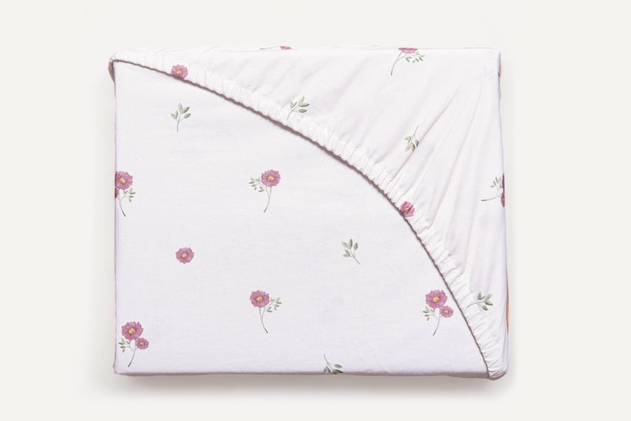 Delicate Flower Fitted Bed Sheet, 200TC, Bed Sheet by Nestie. 100% Cotton