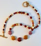 Mookaite Necklace With Pink Swarovski Crystals - Handmade In Devon - Free UK P&P - Image 9