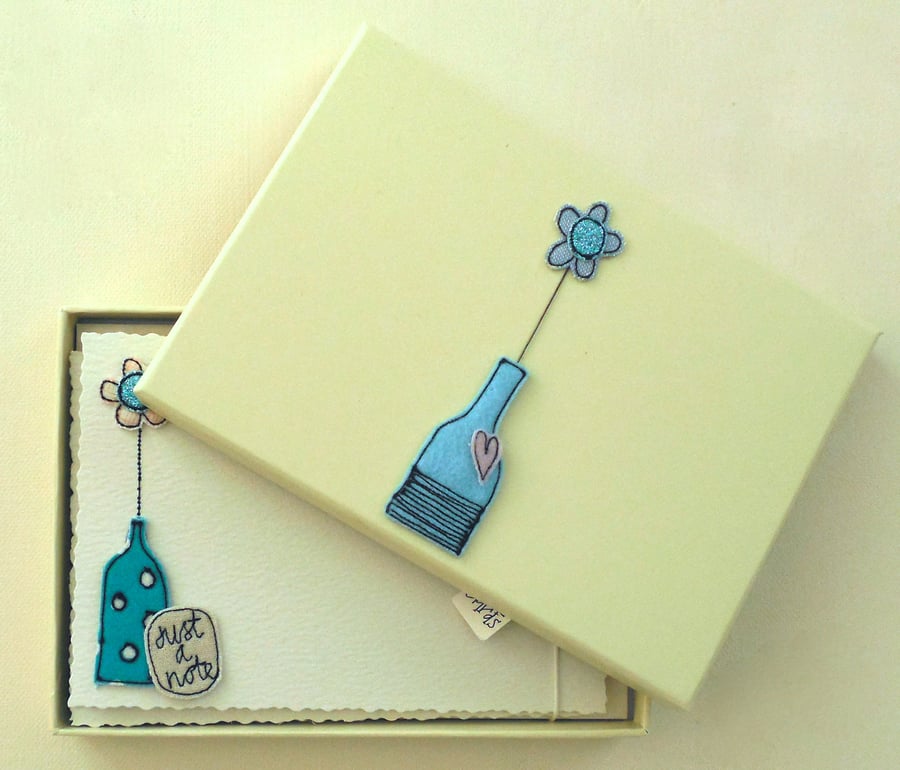 'Bottles of Blooms' - A Box of Six Postcards with Envelopes