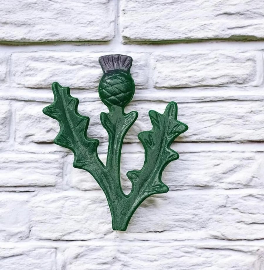 Cast Iron Scottish Thistle Wall Hanger, Celtic Garden Décor - Flower of Scotland