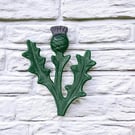 Cast Iron Scottish Thistle Wall Hanger, Celtic Garden Décor - Flower of Scotland