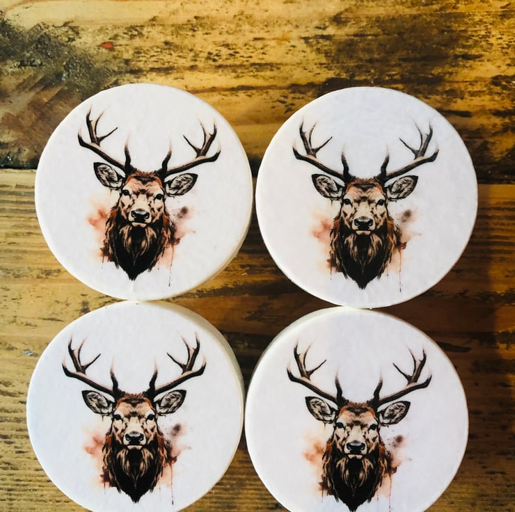 Handmade Stag head decoupaged pine wardrobe cup... Folksy