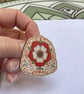 Tudor Rose Wooden Pin Badge - Folk Art History Brooch - Tudor England Wooden pin - Image 4