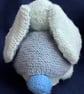 Rabbit with knitted basket keepsake holder – Green - Special Gift - Image 4