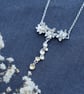 Silver moonstone necklace inspired by lichen