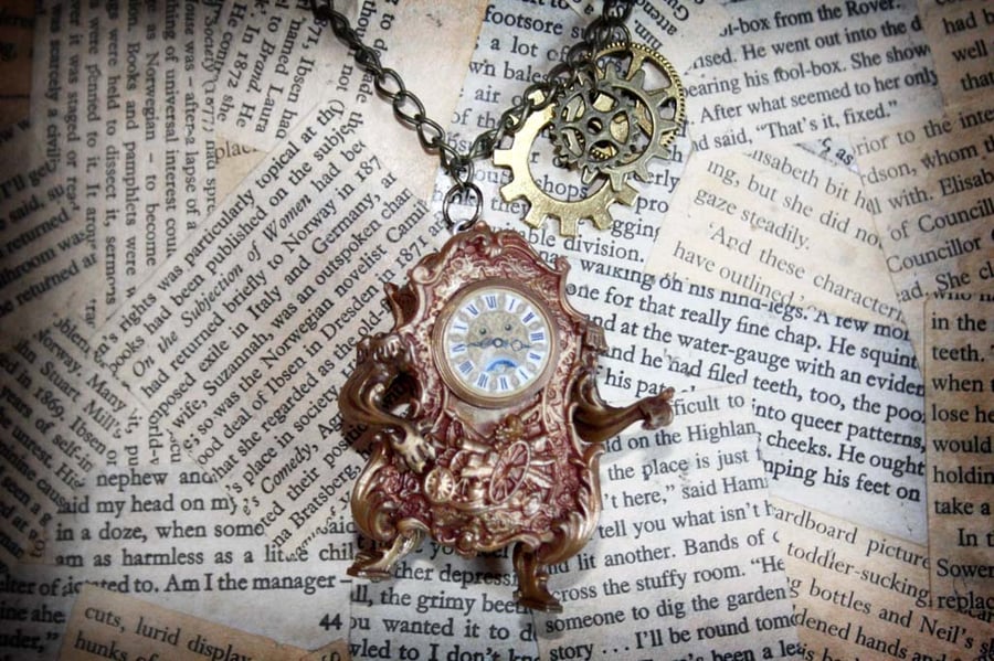 Beauty and the Beast Cogsworth Character Statement Necklace