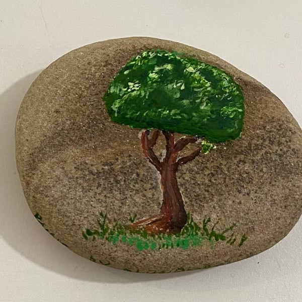 Tree painted on a pebble