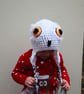Crochet snowy owl hat, baby, toddler, child, adult sizes, novelty winter hat