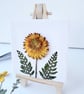 Real Dried Strawflower Mini Canvas on Wooden Easel, Miniature Botanical Art - Image 3