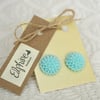 Pale Blue Dahlia Earrings
