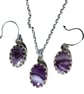 Amethyst Necklace Earrings Jewellery Gift Set Sterling Silver Gemstone - Image 4