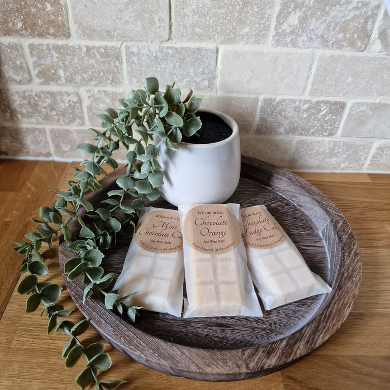 Wax Melt Gift Box - 6 Chocolate scented soy wax melt snap bars 50g 