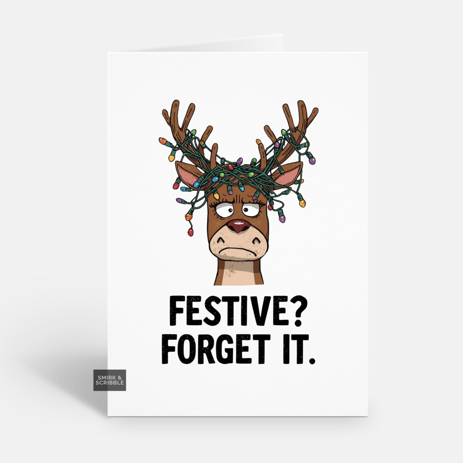 Unique Funny Christmas Card For Him Or Her - Grumpy Rude Xmas Greeting 