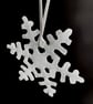 Frosty Fused Medium Opaque White Glass Snowflake - Image 1