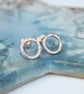 9ct solid gold circle stud earrings, hammered circle earrings, gold earrings - Image 3