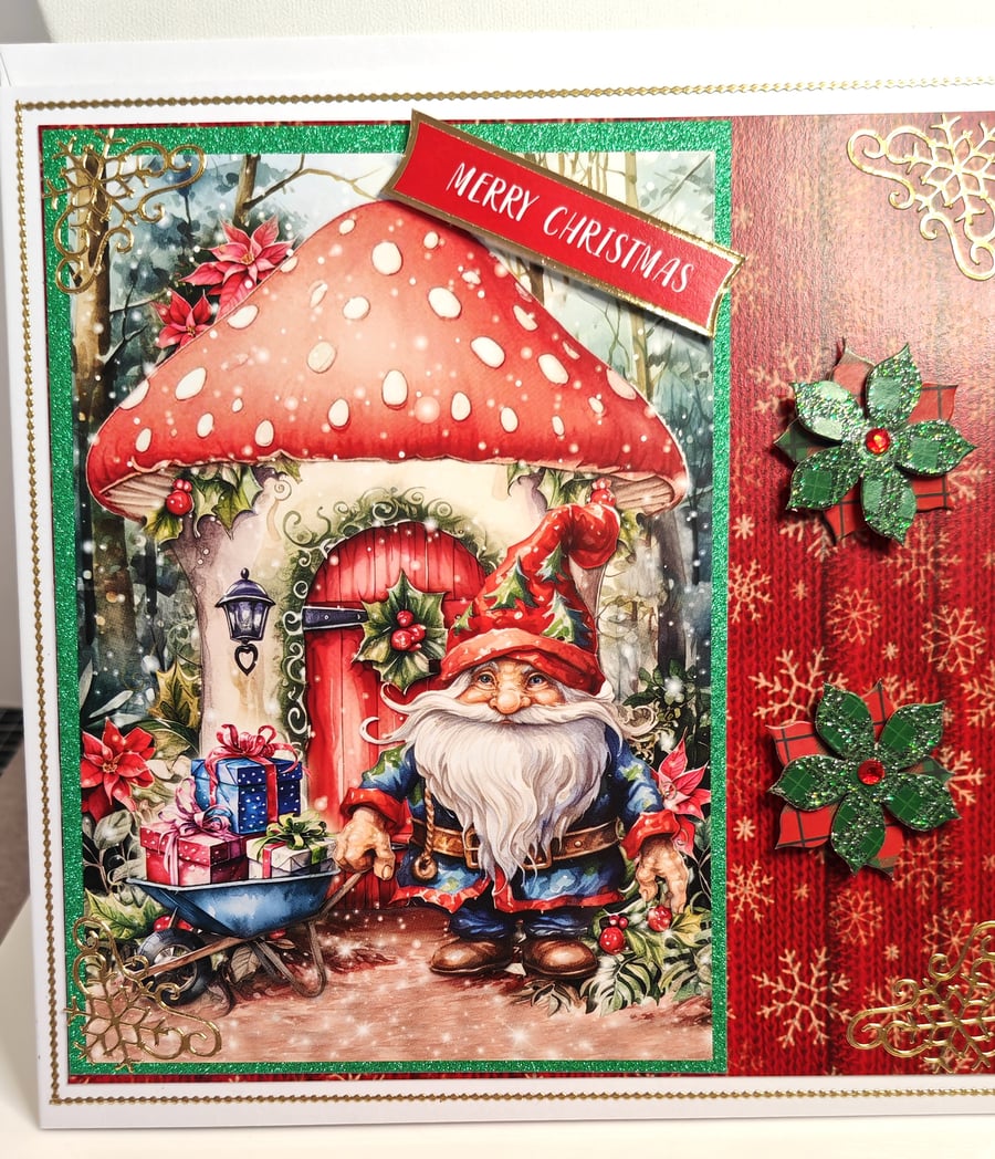 Luxury Handmade Elf Mushroom House Card Cute 3D Holiday Greeting Card