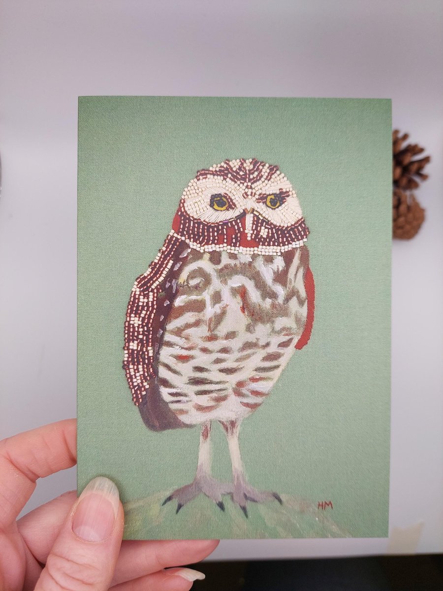 Burrowing Owl blank greeting card