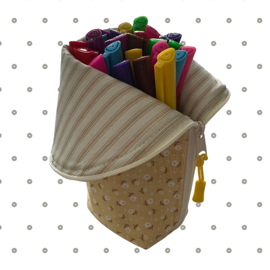 Handmade Fabric Stand Up Pencil Case - Tool Storage - Tool Pouch