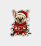 Unique Funny Christmas Sticker Xmas Decal - Cute Cheeky French Bulldog