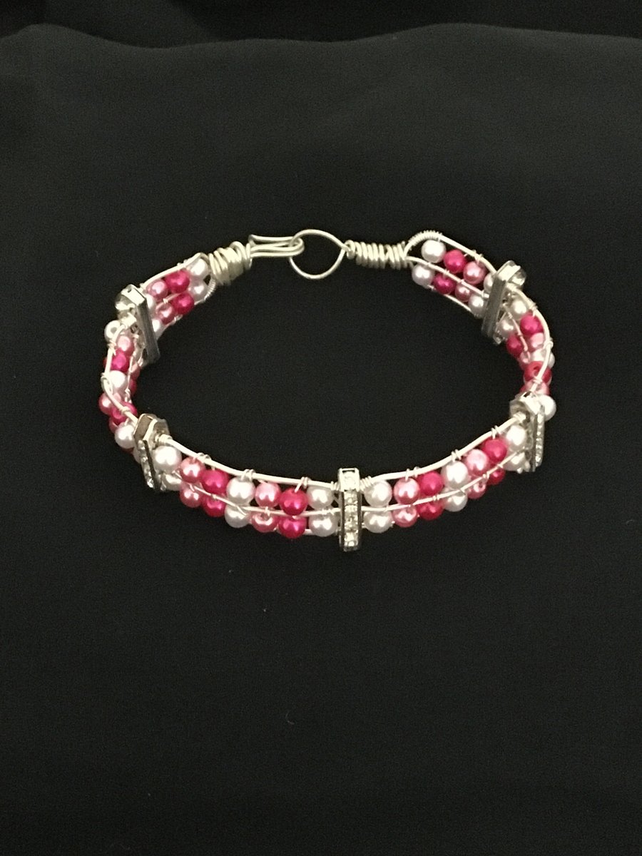 Pretty in Pink Wirework Bangle - 7.5 ins