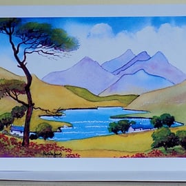 Art Greetings Card, Snowdon, Snowdonia, North Wales, A5  Blank inside 