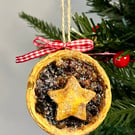 Christmas Tree Hanging Decoration. Fun and Festive Imitation Mince Pie