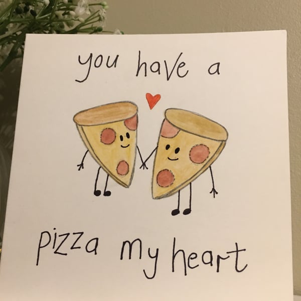 Fun Valentines Card-Pizza-Valentines Card