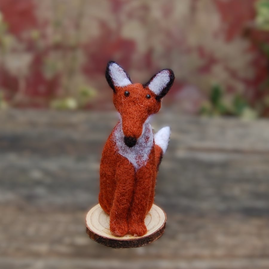 Needle Felt Fox- wool fox - fox ornament.  