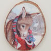 Donkey hanging Christmas decoration - log slice Christmas decoration 
