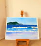 Original gouache painting Polzeath Beach, Cornwall 390 mm x 272 mm - Image 2
